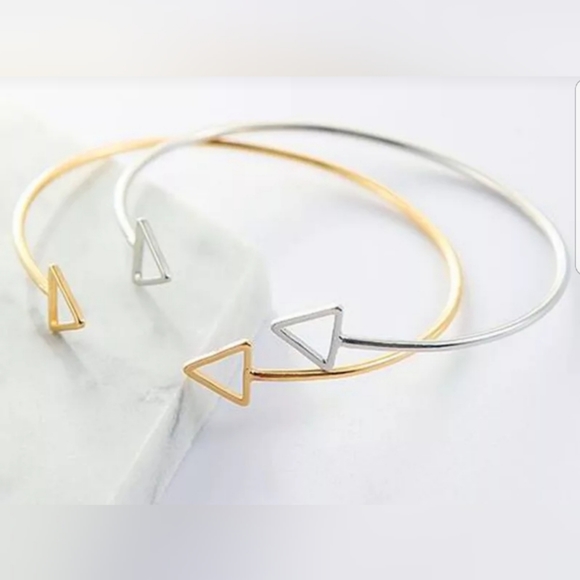 Jewelry - 3 for $15 Silver Hollow Double Triangle Br…